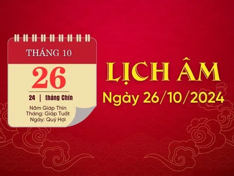 Lịch Âm 26/10/2024: Ngày Ngọc Đường Đại Cát - "Chớp" Ngay Cơ Hội Vàng!